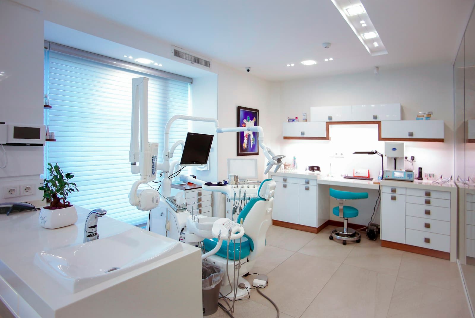 Modern dental office with chair and equipment