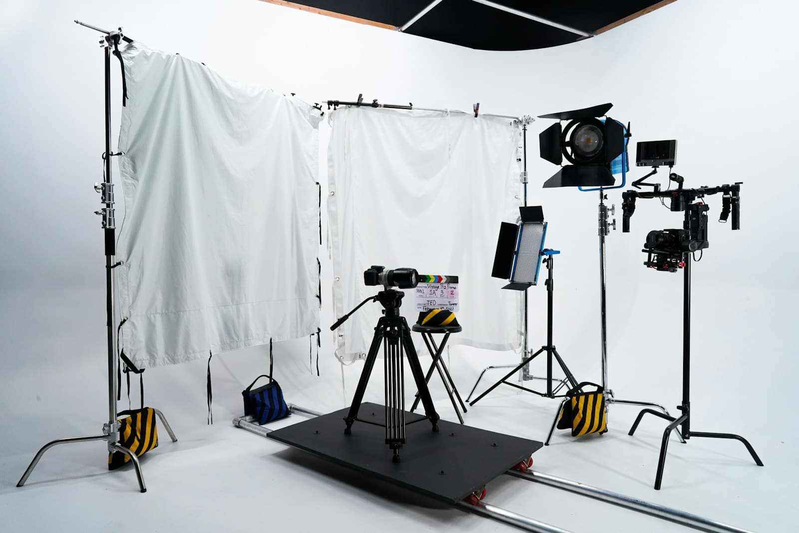 A white tent with a camera on it